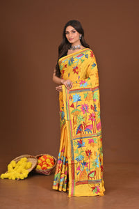BRAHMACHARINI BLENDED SILK KANTHA SAREE