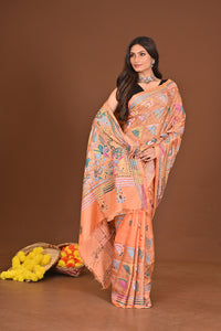 JAGATJANANI BLENDED SILK KANTHA SAREE