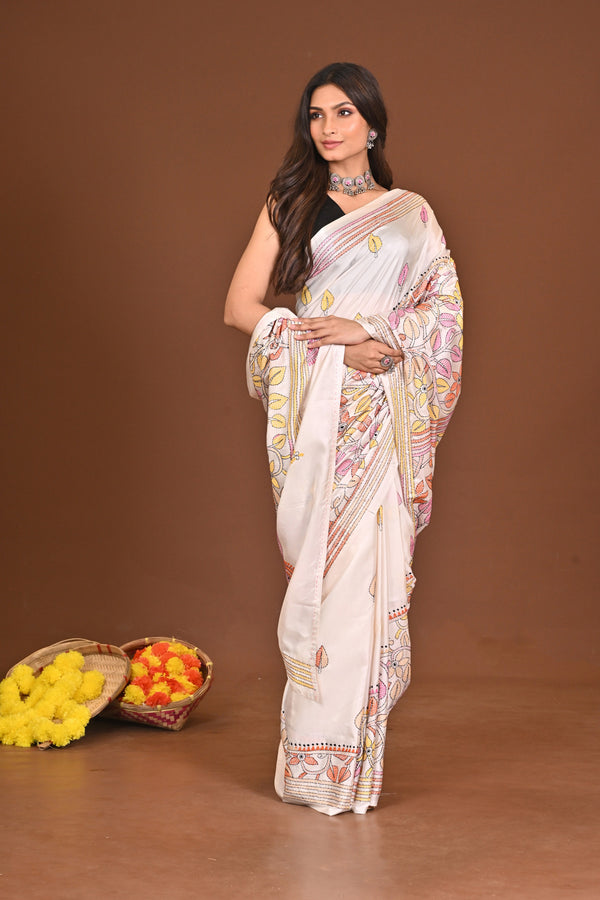 MAHAGAURI BLENDED SILK KANTHA SAREE