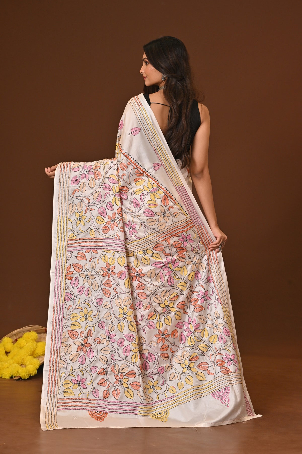 MAHAGAURI BLENDED SILK KANTHA SAREE