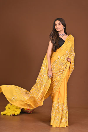 VIJAYA BLENDED SILK KANTHA SAREE