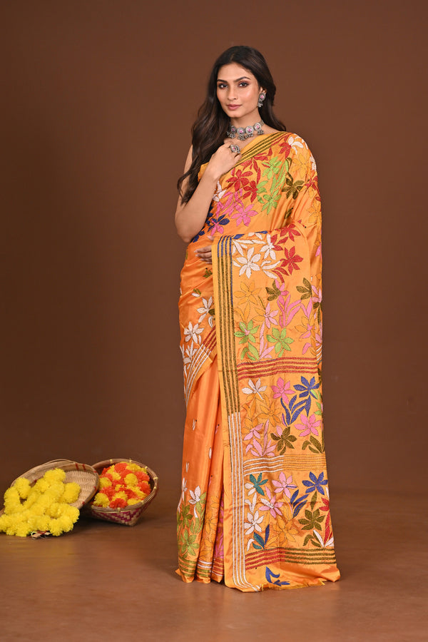 KAISHORI BLENDED SILK KANTHA SAREE