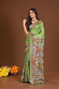 KUSHMANDA  BLENDED SILK KANTHA SAREE
