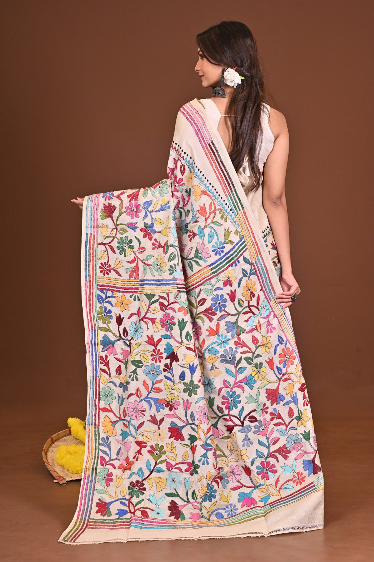 AGNIKANYA  PURE SILK KANTHA SAREE
