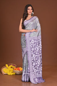 BHARATIBAUL BLENDED SILK KANTHA SAREE