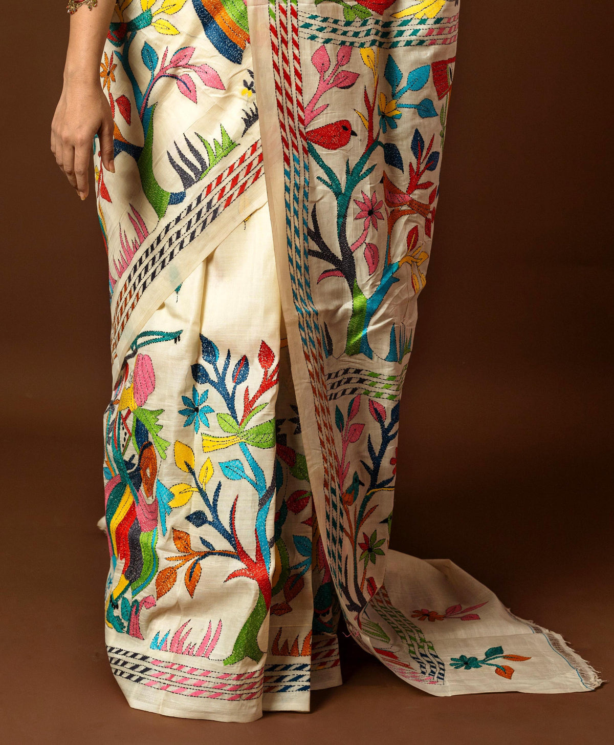Tussar Silk Kantha Saree