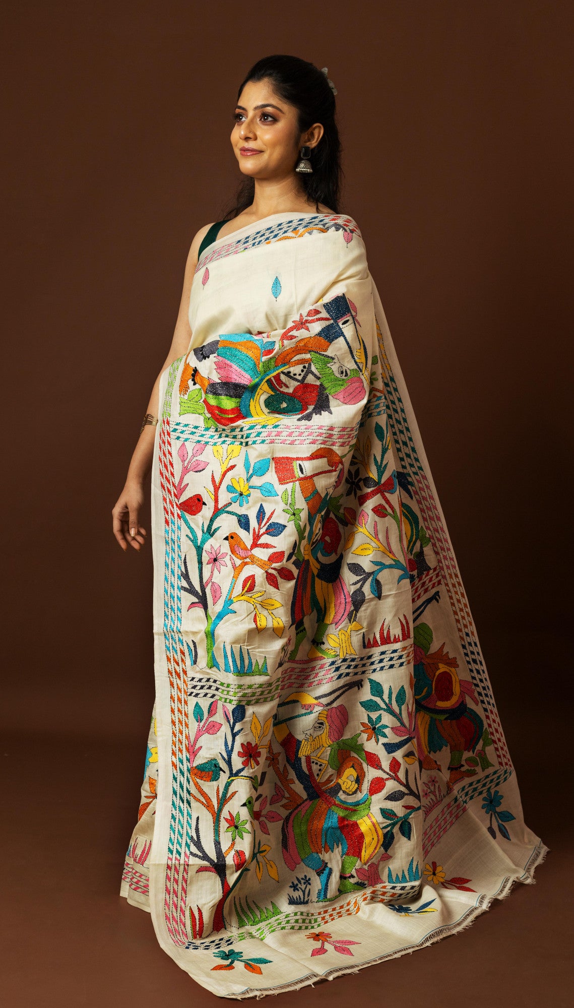 Tussar Silk Kantha Saree