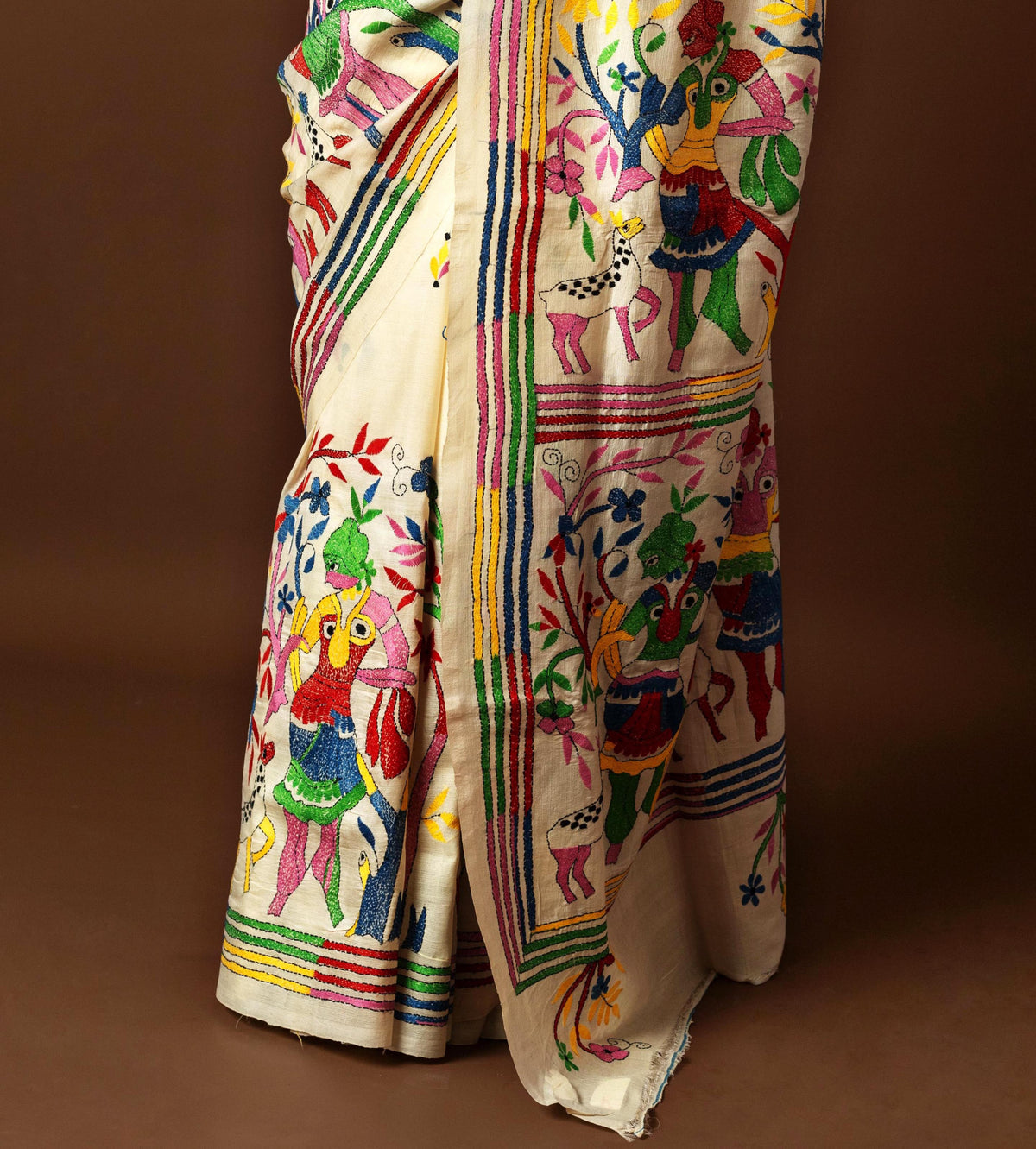Tussar Silk Kantha Saree