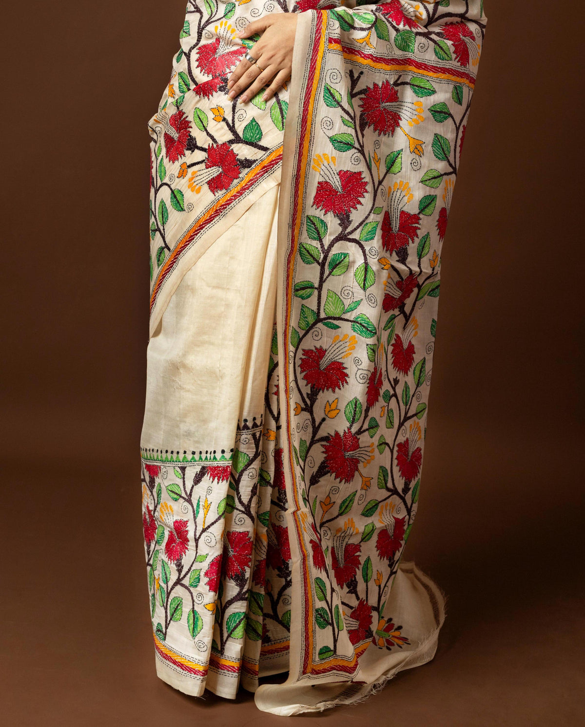 Tussar Silk Kantha Saree