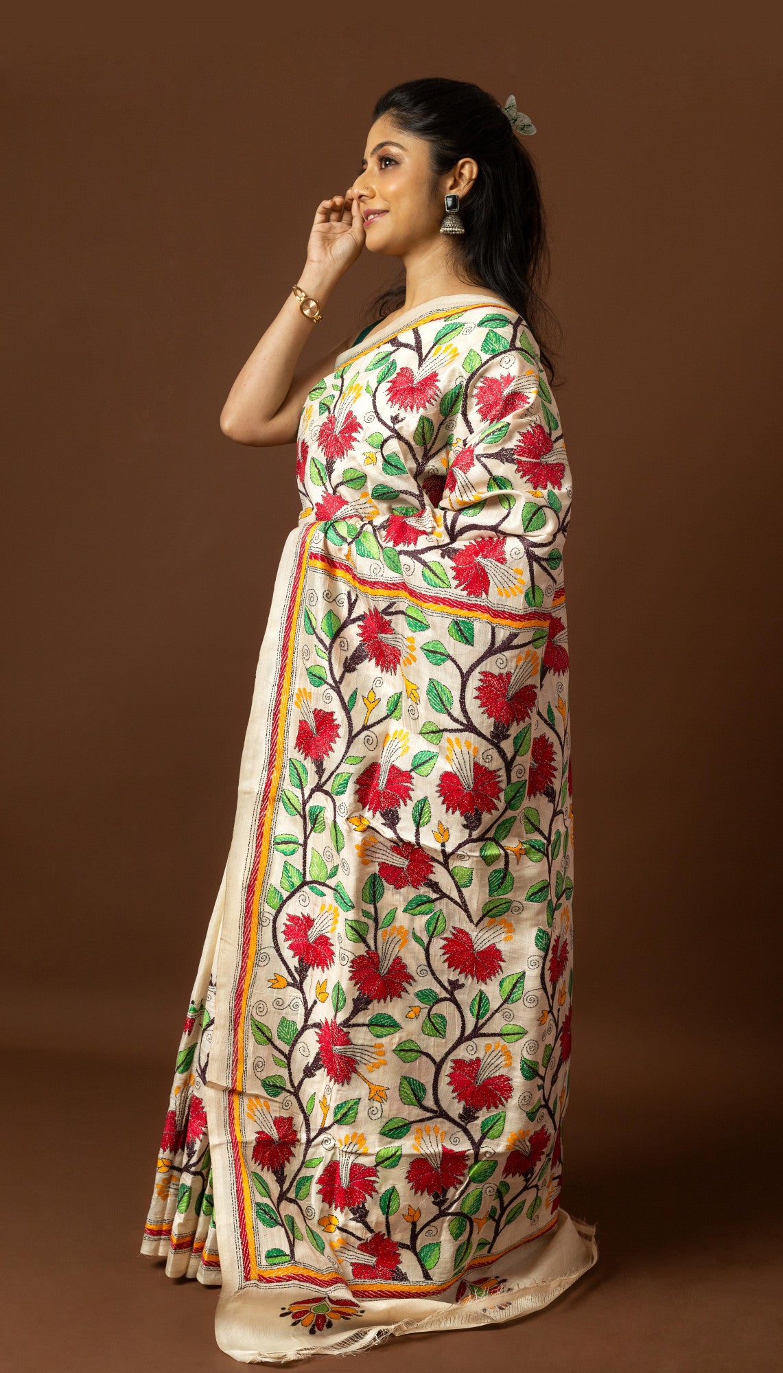 Tussar Silk Kantha Saree