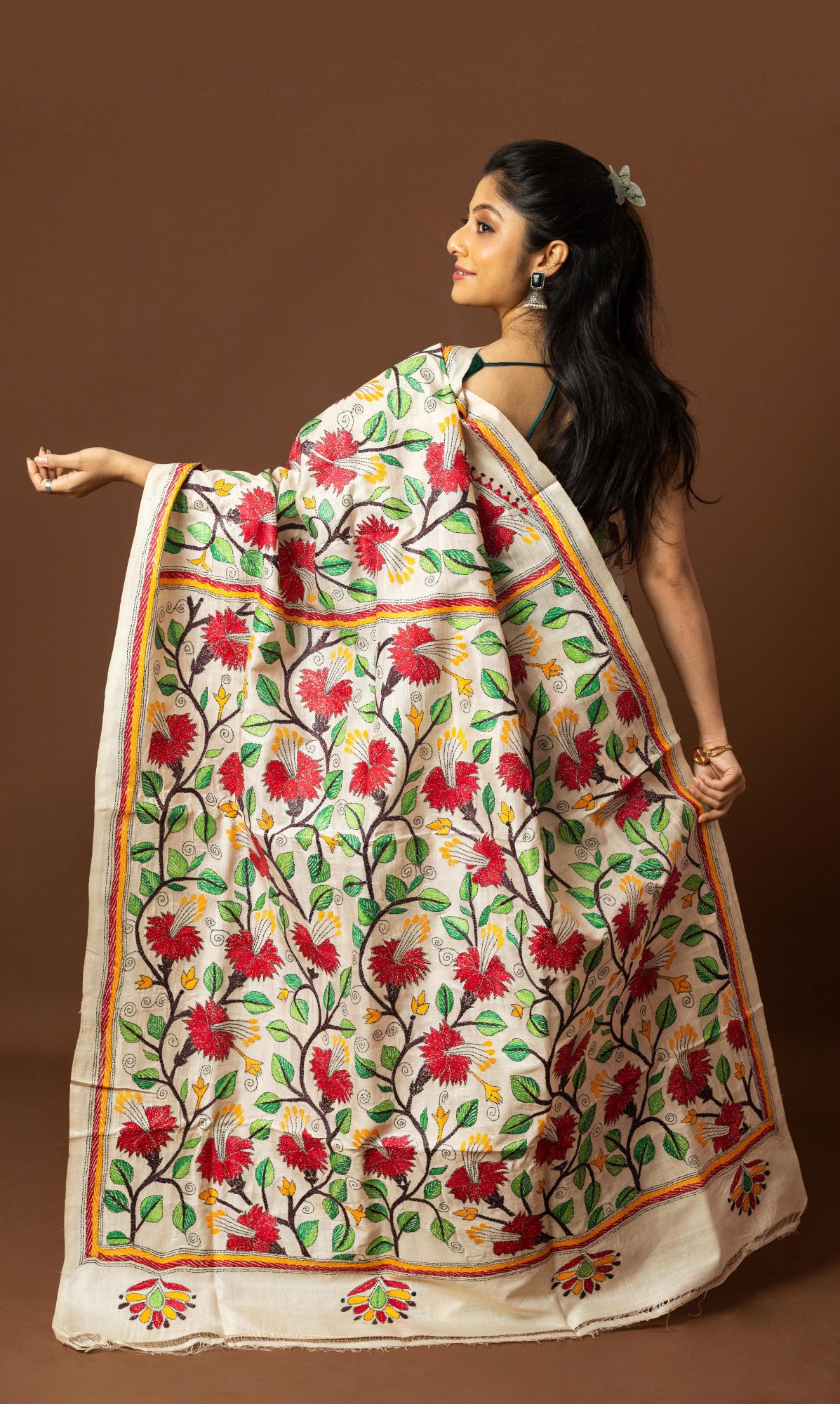 Tussar Silk Kantha Saree