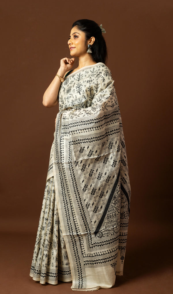 Tussar Silk Kantha Saree