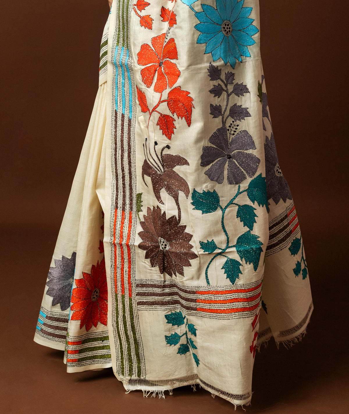 Tussar Silk Kantha Saree