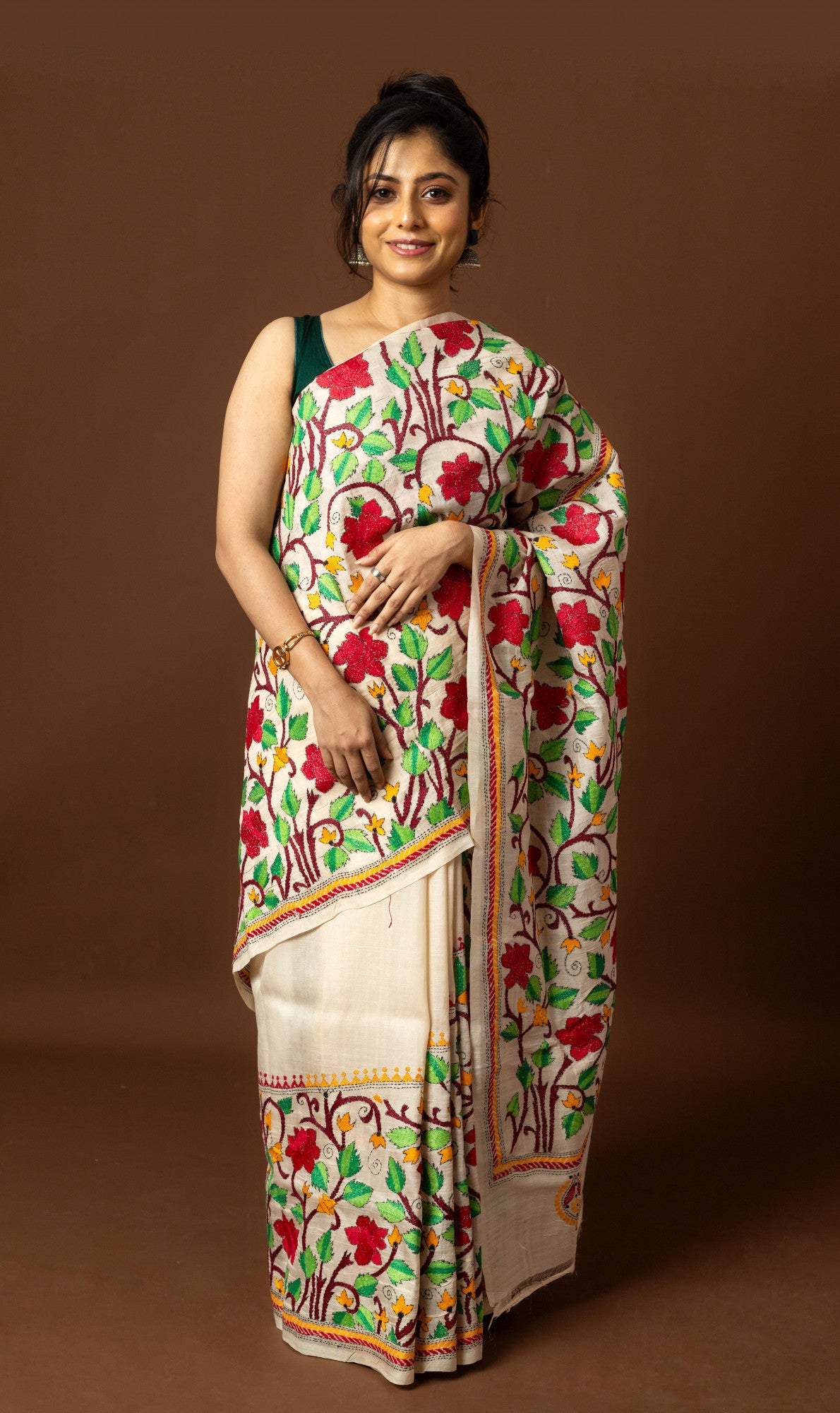 Tussar Silk Kantha Saree