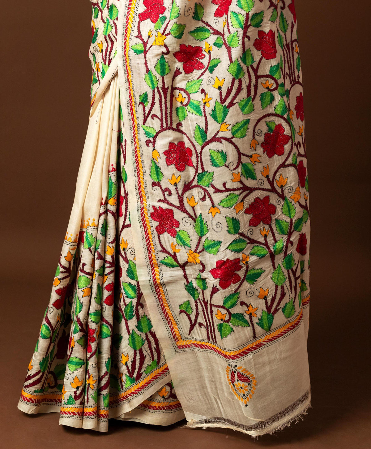 Tussar Silk Kantha Saree