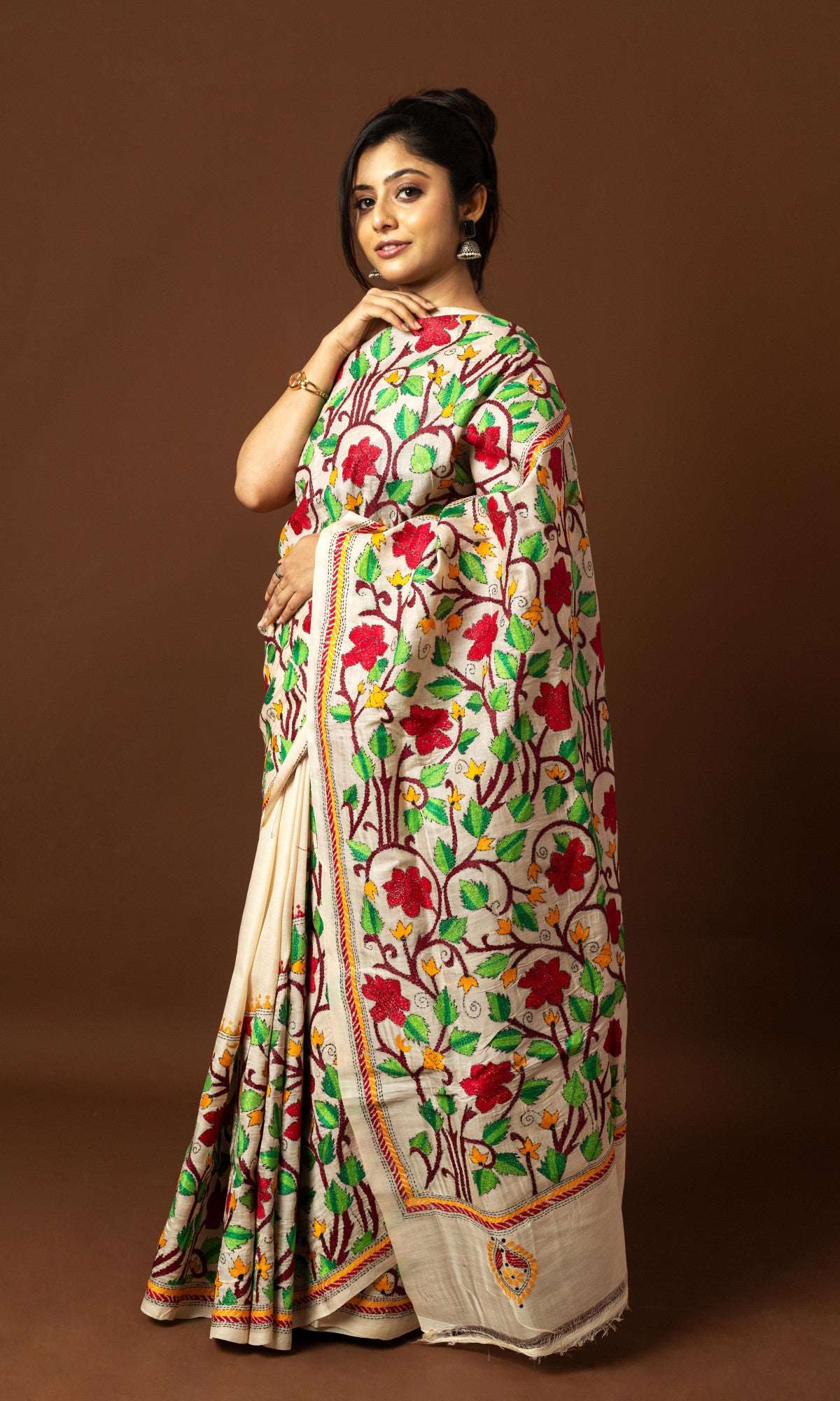 Tussar Silk Kantha Saree