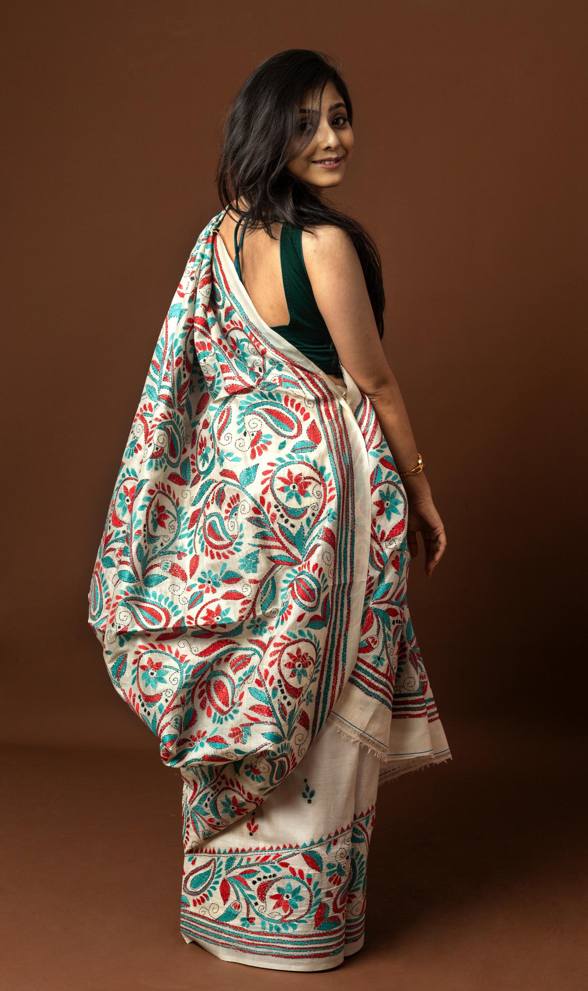 Tussar Silk Kantha Saree