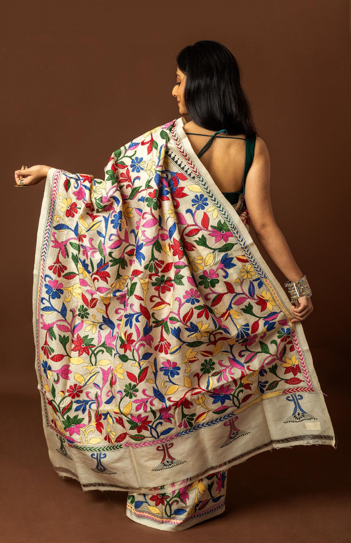 Tussar Silk Kantha Saree