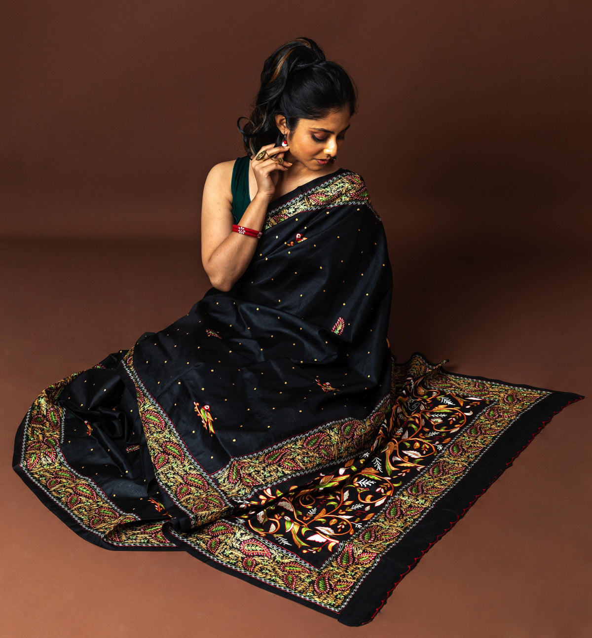 Silk Ari Kantha Saree