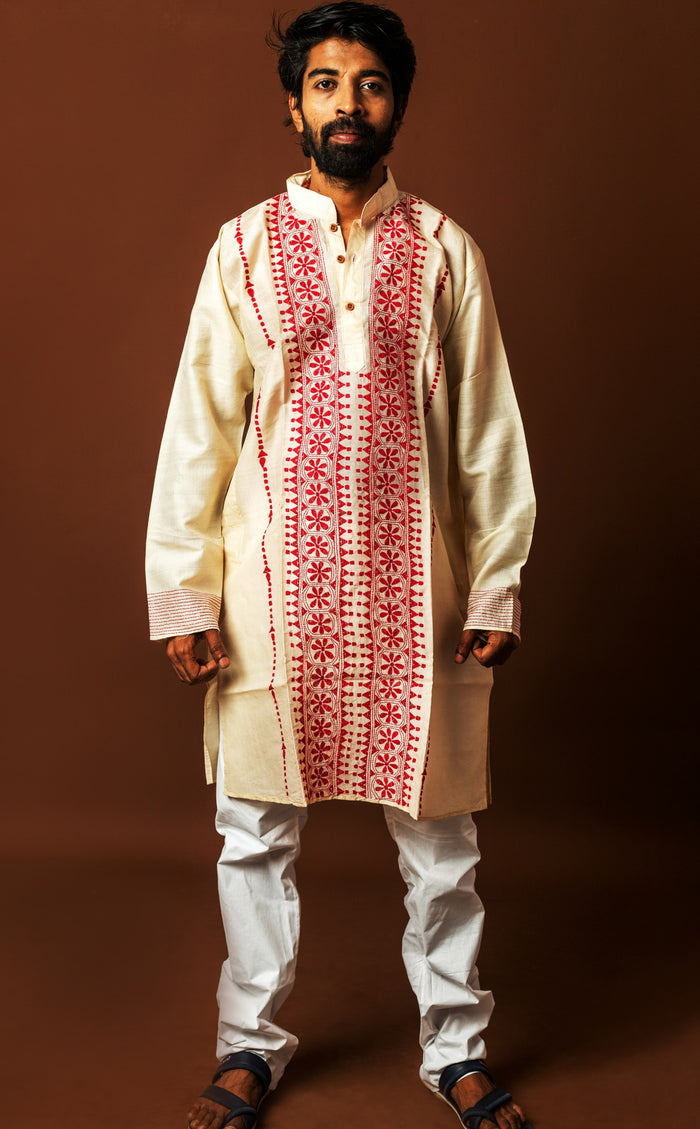 Tussar Silk Kantha Kurta