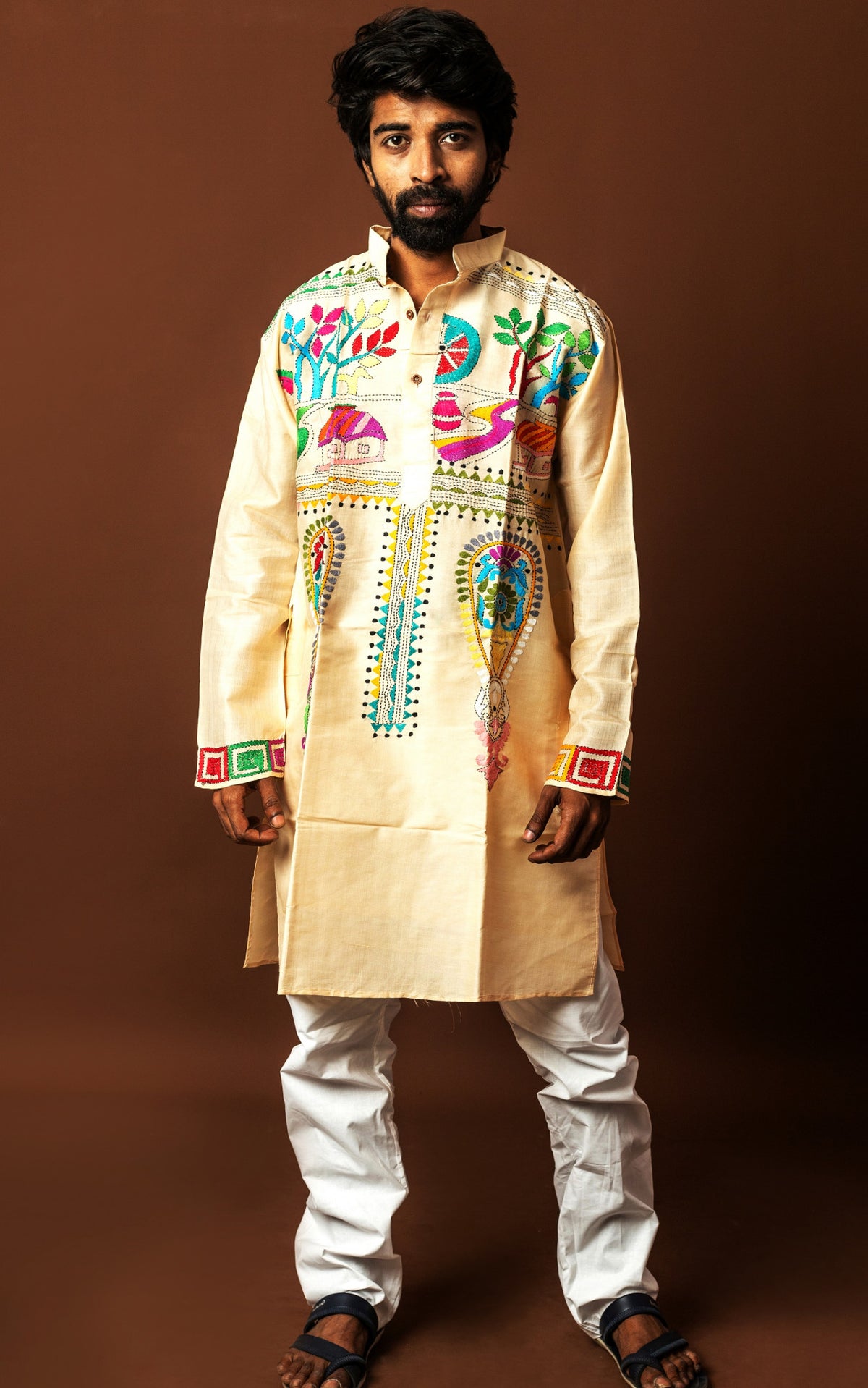 Tussar Silk Kantha Kurta