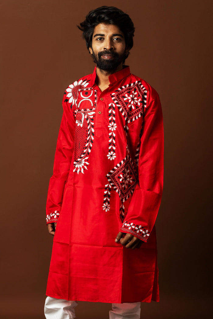 Bangalore Silk Kantha Kurta