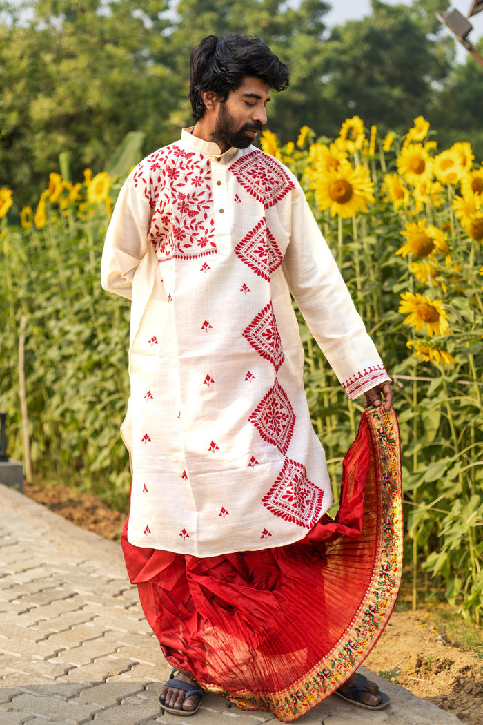 Tussar Silk Kantha Kurta