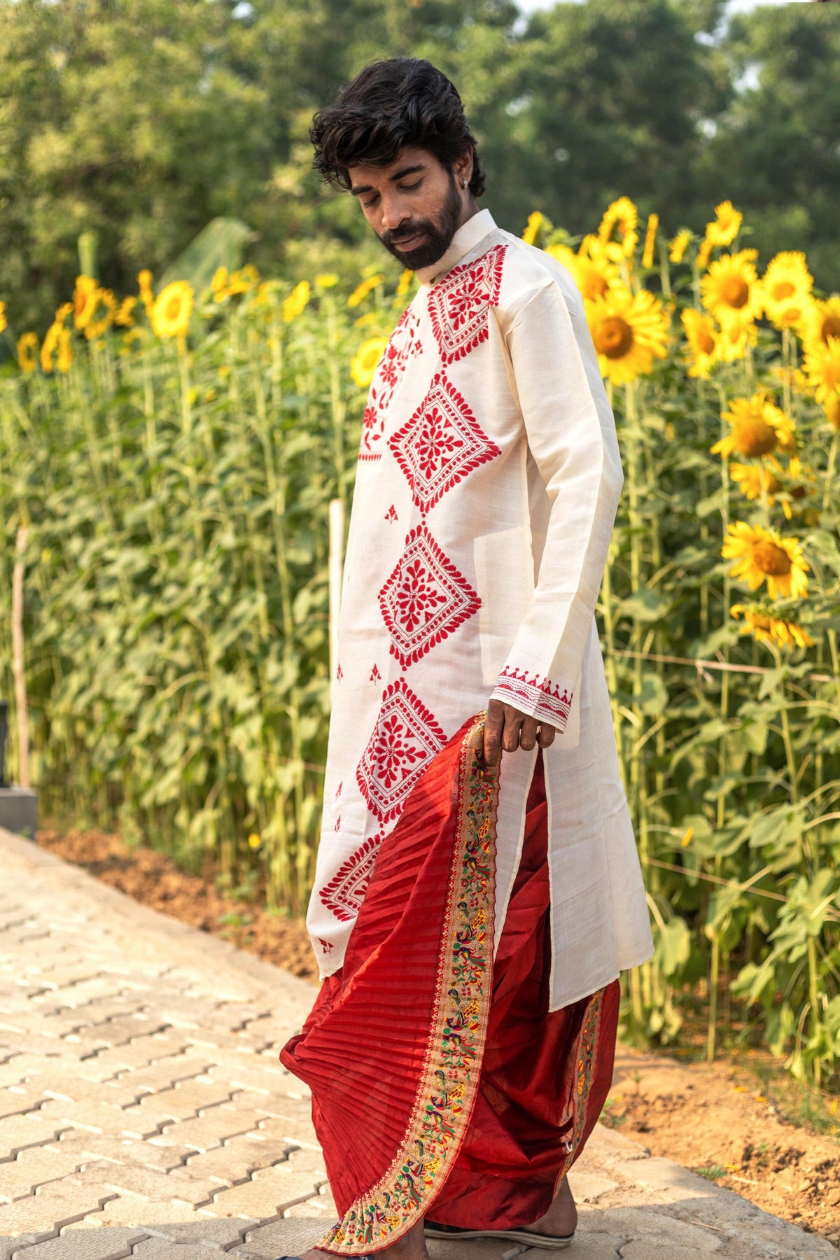 Tussar Silk Kantha Kurta