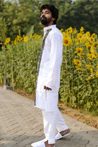 Kota Applique Kurta White