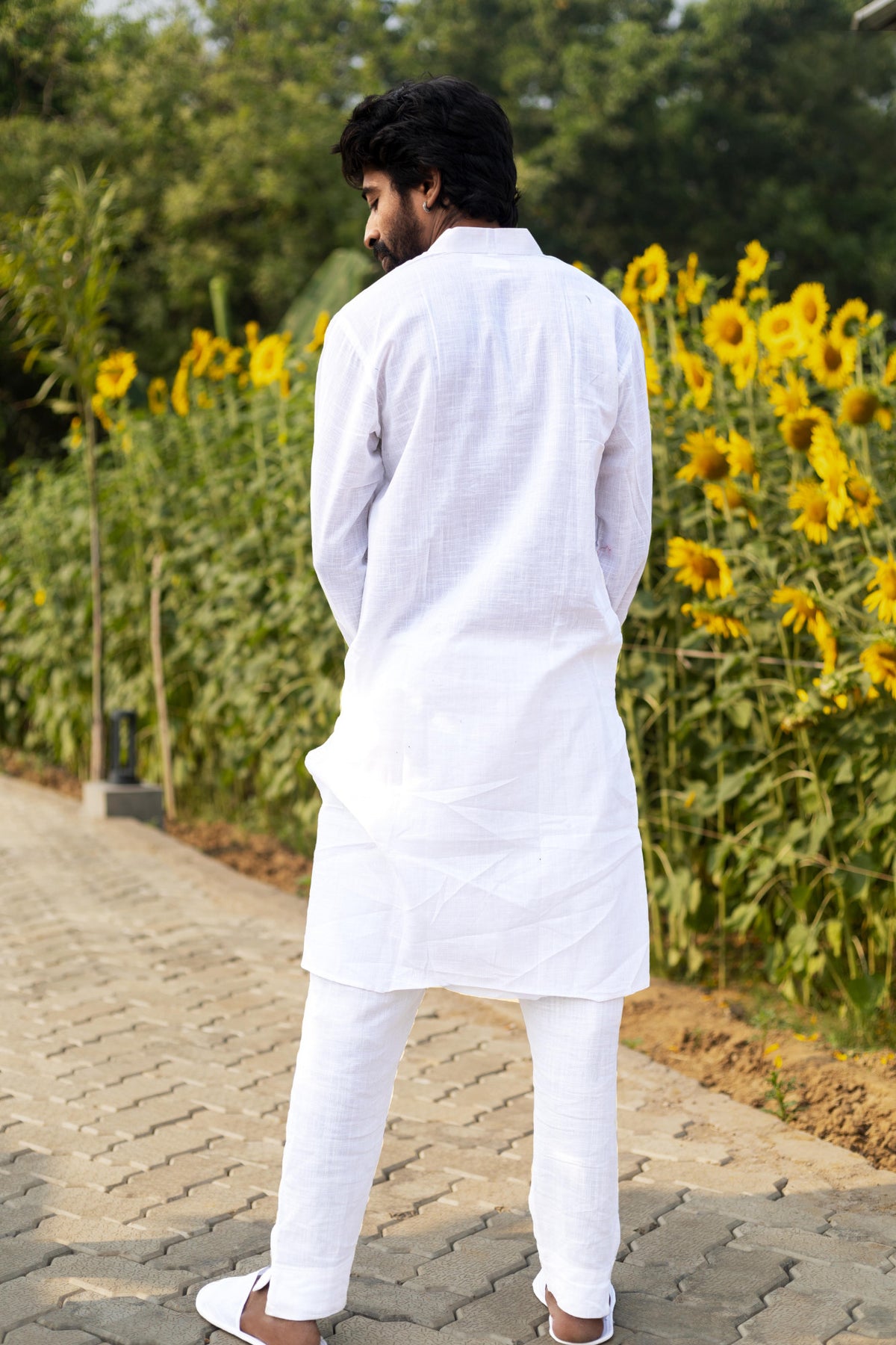 Kota Applique Kurta White