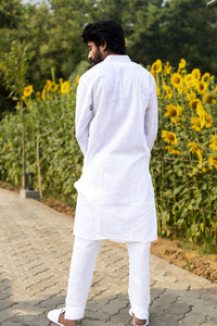 Kota Applique Kurta White