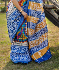 Tussar Diy Gujrati Stitch Kantha Saree