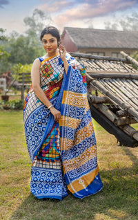 Tussar Diy Gujrati Stitch Kantha Saree