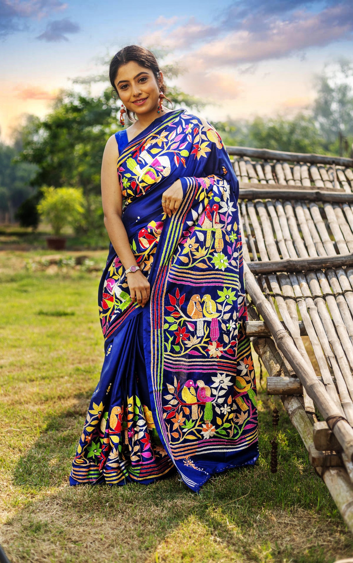 Blended Silk Kantha Saree
