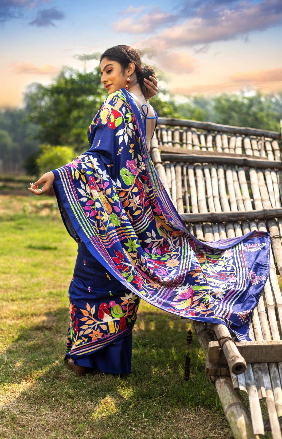 Blended Silk Kantha Saree