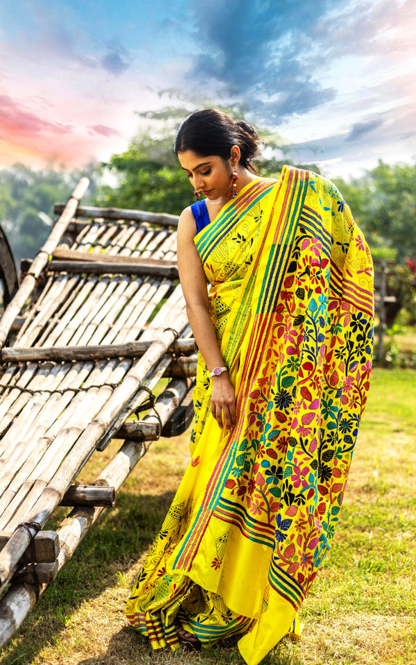 Blended Silk Kantha Saree