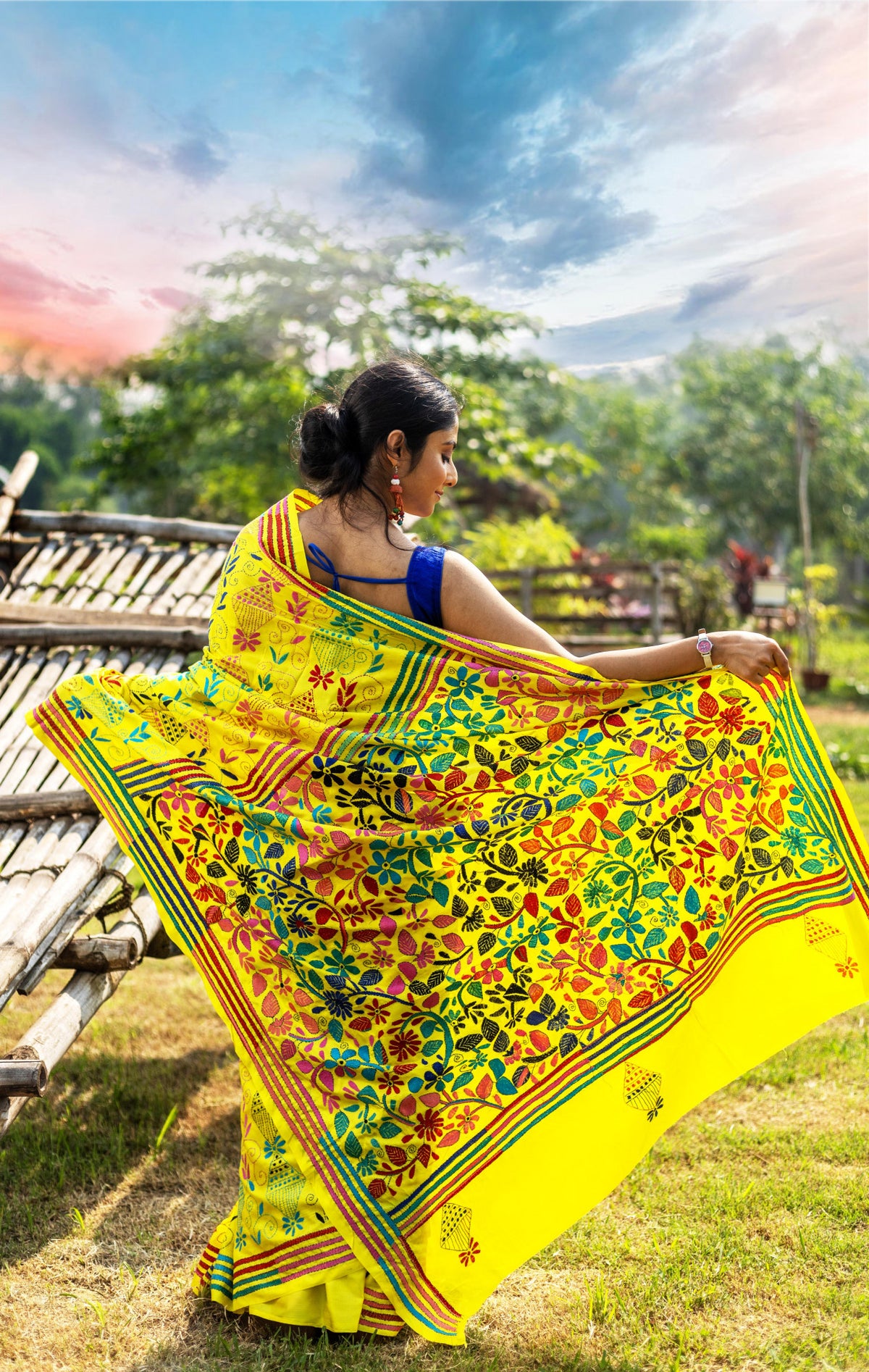 Blended Silk Kantha Saree