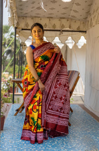 Tussar Fusion Kantha Saree