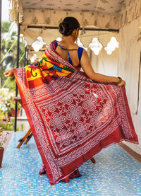 Tussar Fusion Kantha Saree