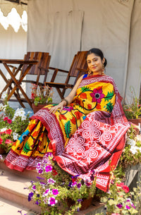 Tussar Fusion Kantha Saree