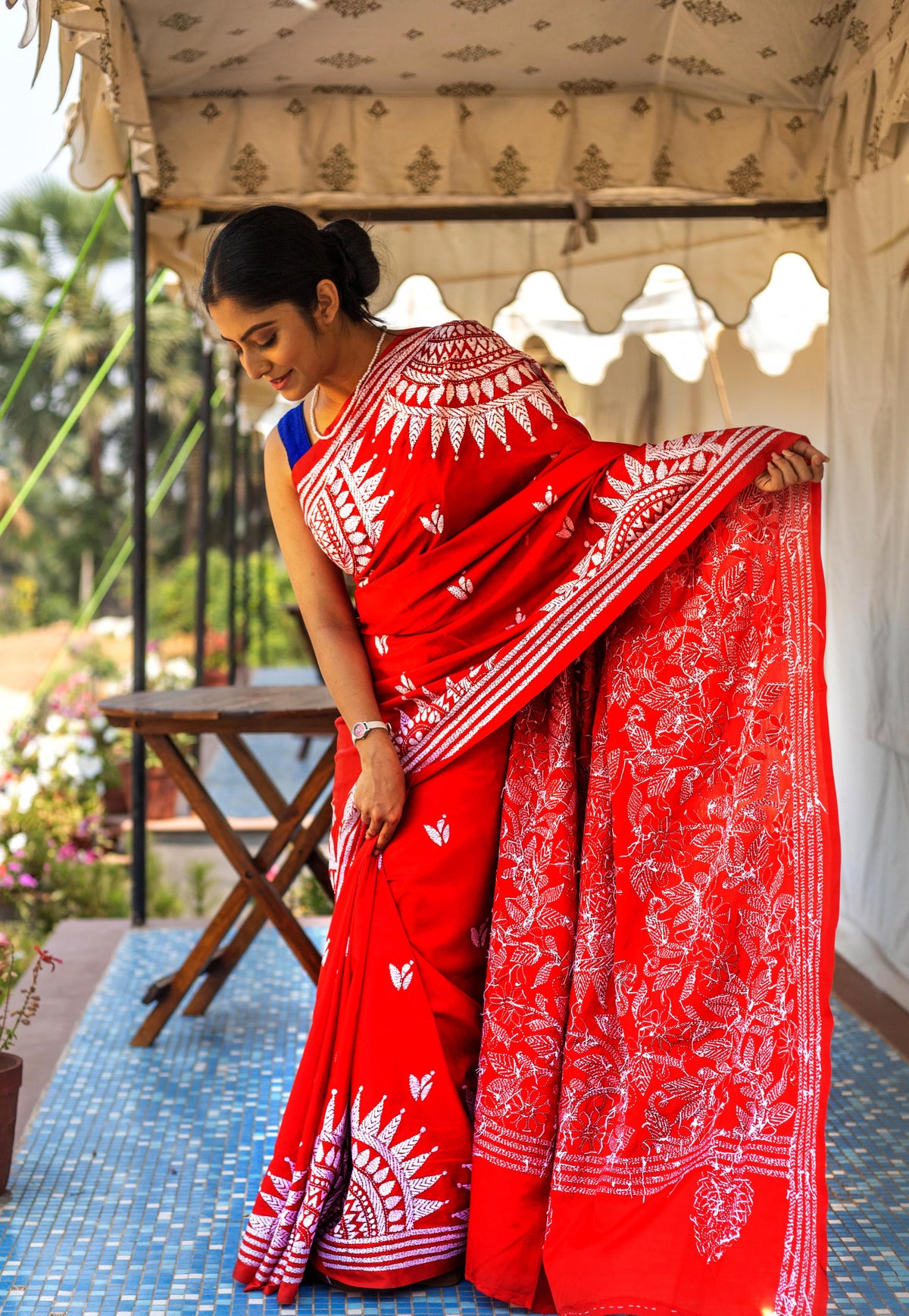 Blended Silk Kantha Saree