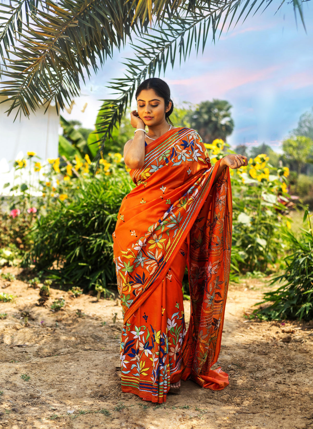 Blended Silk Kantha Saree