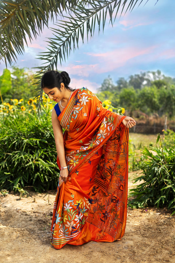 Blended Silk Kantha Saree
