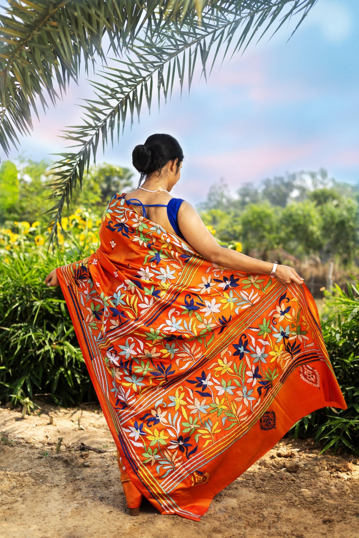 Blended Silk Kantha Saree