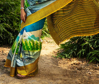Silk Jalchuri Hand Print Saree