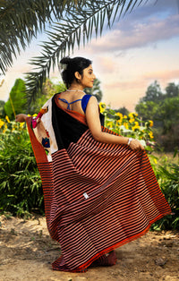 Silk Jalchuri Hand Print Saree