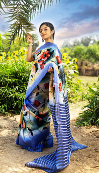 Silk Jalchuri Hand Print Saree
