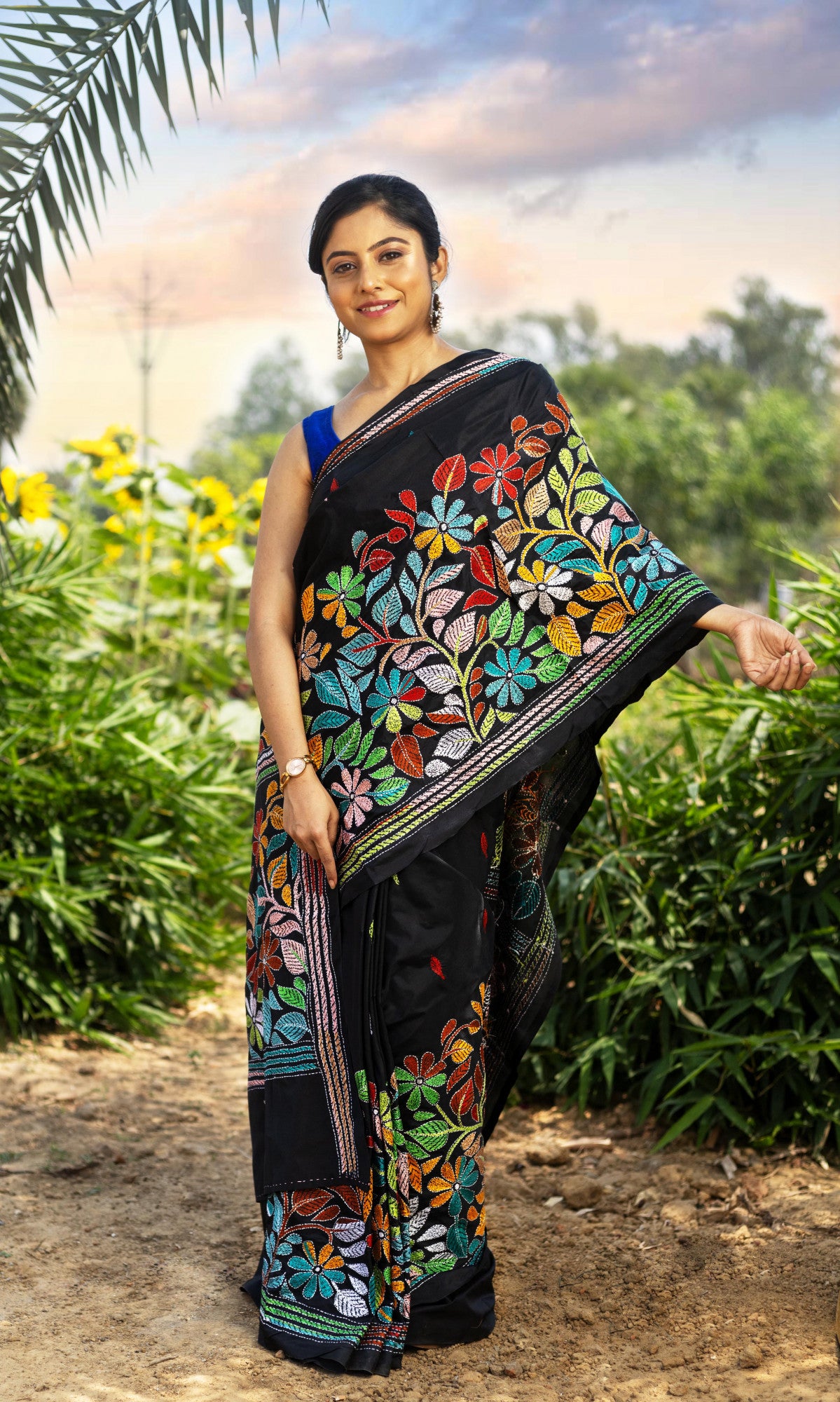Blended Silk Kantha Saree