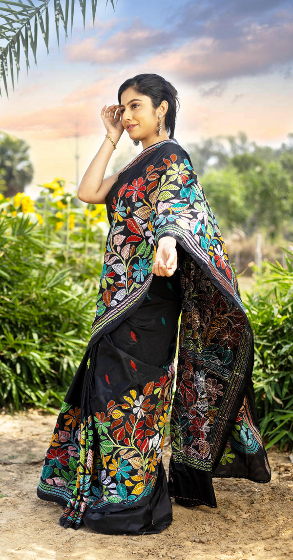 Blended Silk Kantha Saree