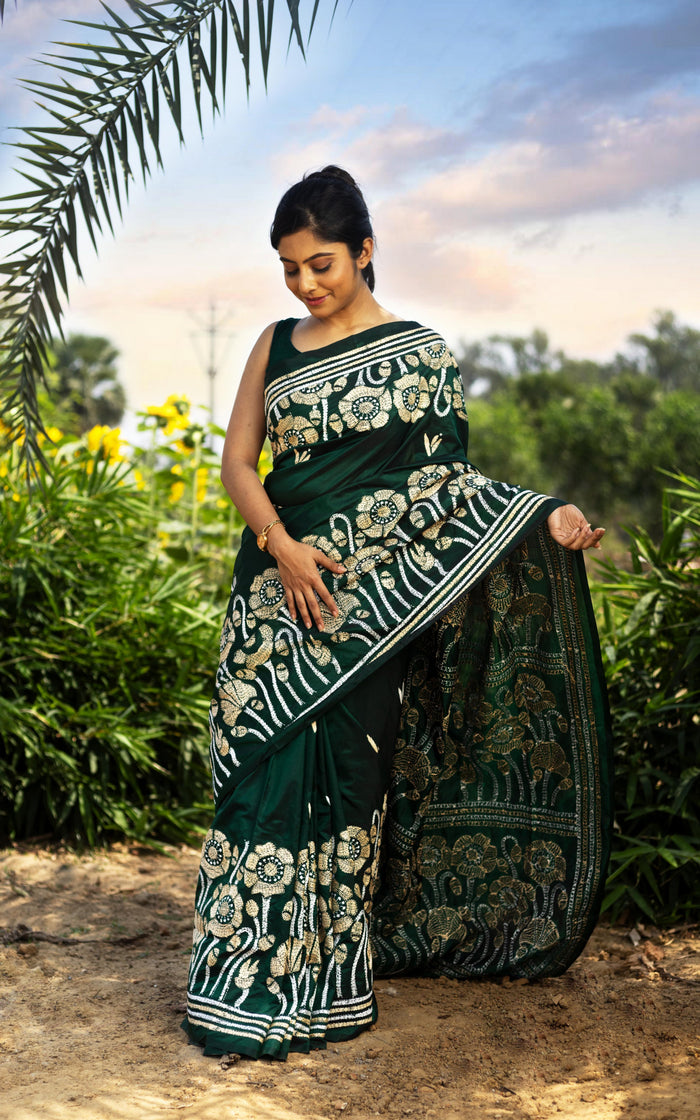 Blended Silk Kantha Saree